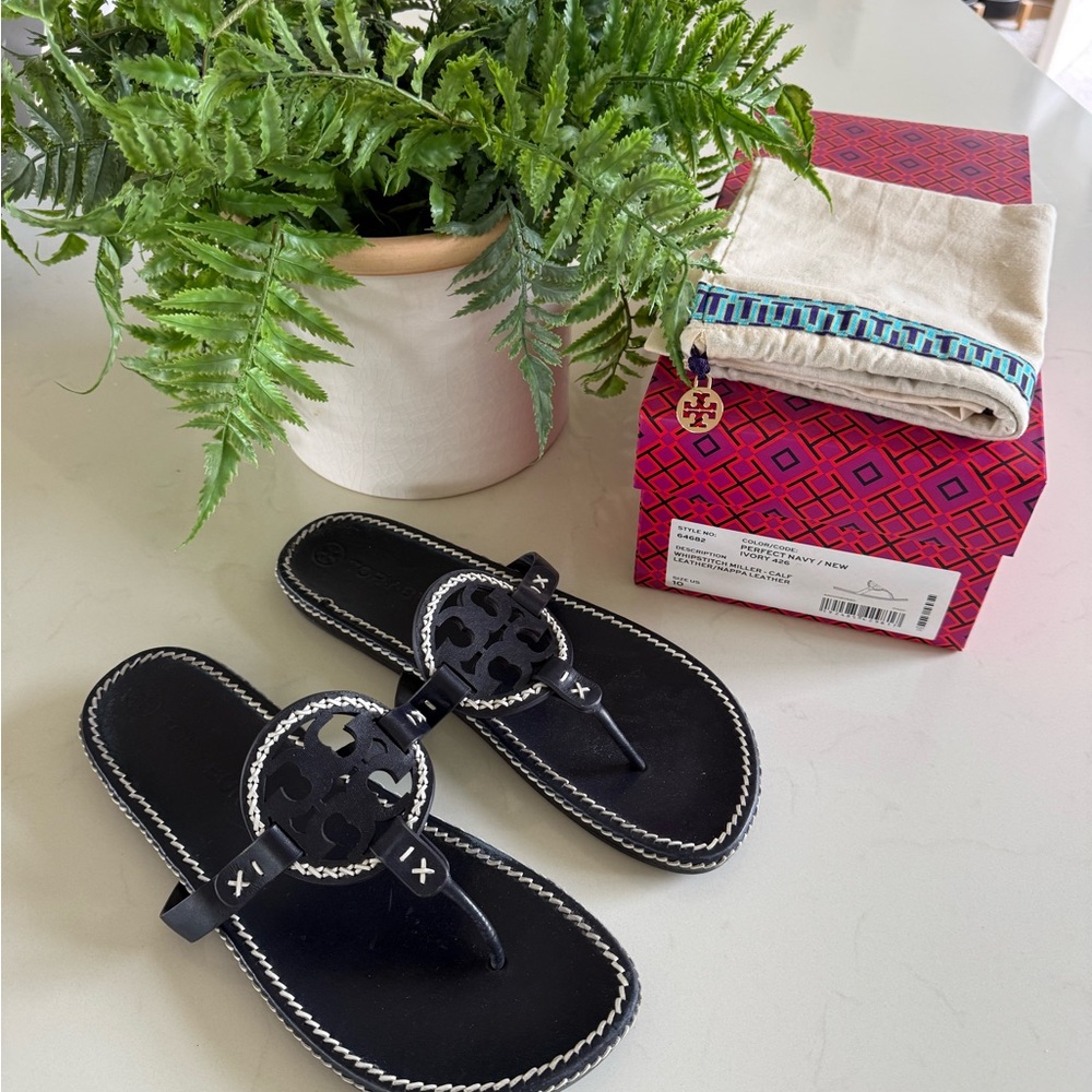 🌟 Tory Burch Whipstitch Miller Sandal ~ Size 10